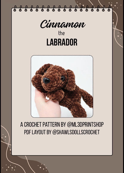 Cinnamon the Labrador Low-sew Crochet Pattern