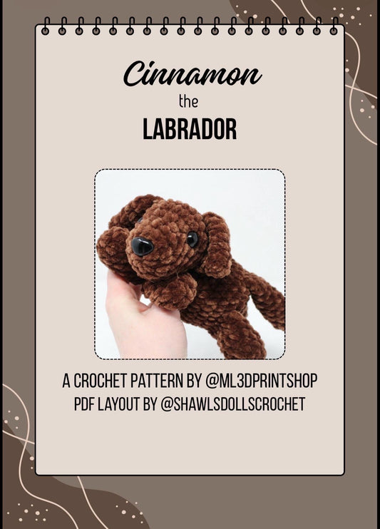 Cinnamon the Labrador Low-sew Crochet Pattern