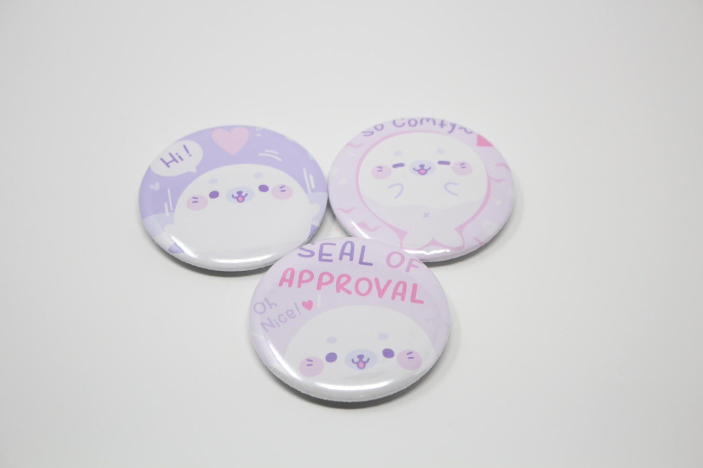 58mm (2.25") Seal Themed Pin Back Button Badges
