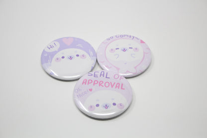58mm (2.25") Seal Themed Pin Back Button Badges