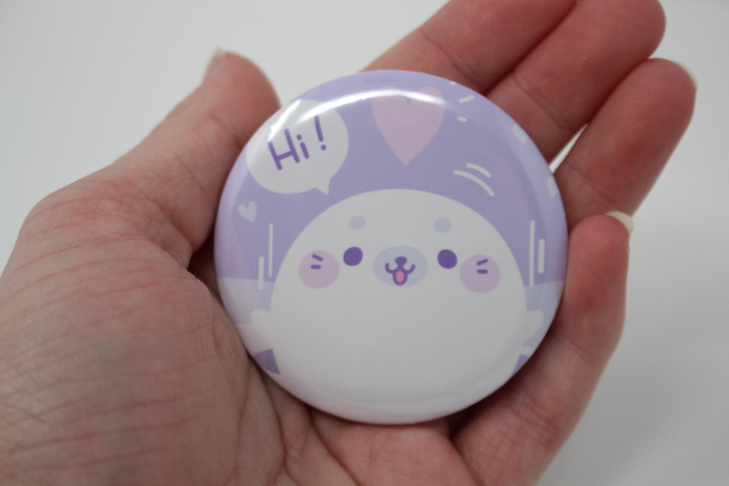 58mm (2.25") Seal Themed Pin Back Button Badges