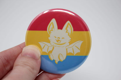 58mm (2.25") Pride Bat Pin Back Button Badges