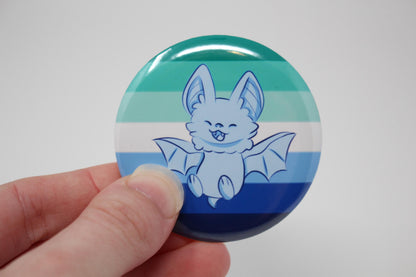 58mm (2.25") Pride Bat Pin Back Button Badges