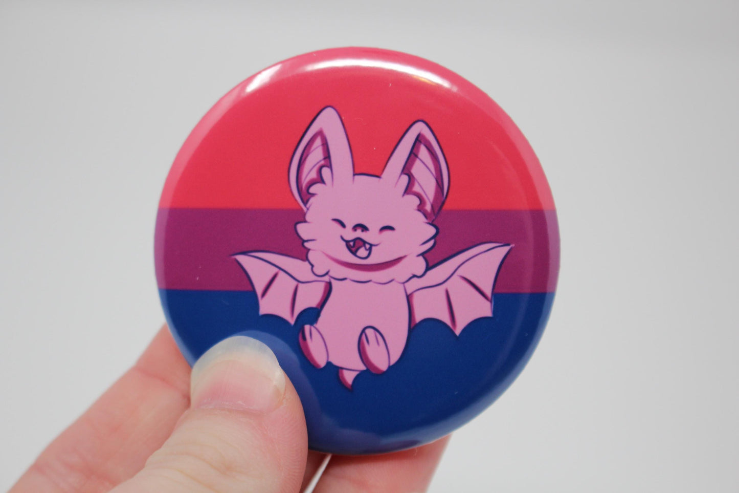 58mm (2.25") Pride Bat Pin Back Button Badges