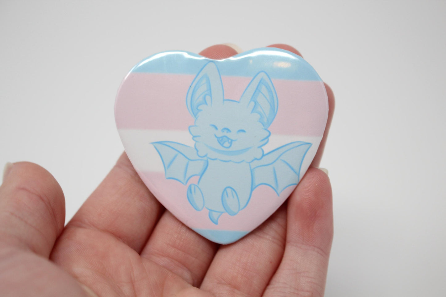 Pride Bat Heart Pin Back Button Badges