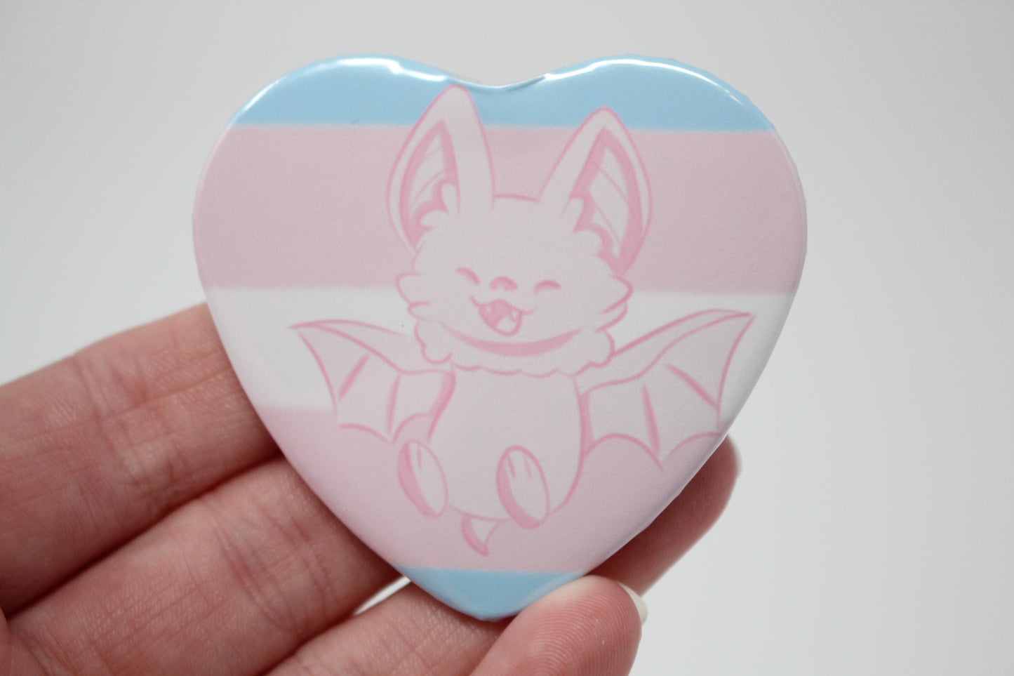 Pride Bat Heart Pin Back Button Badges