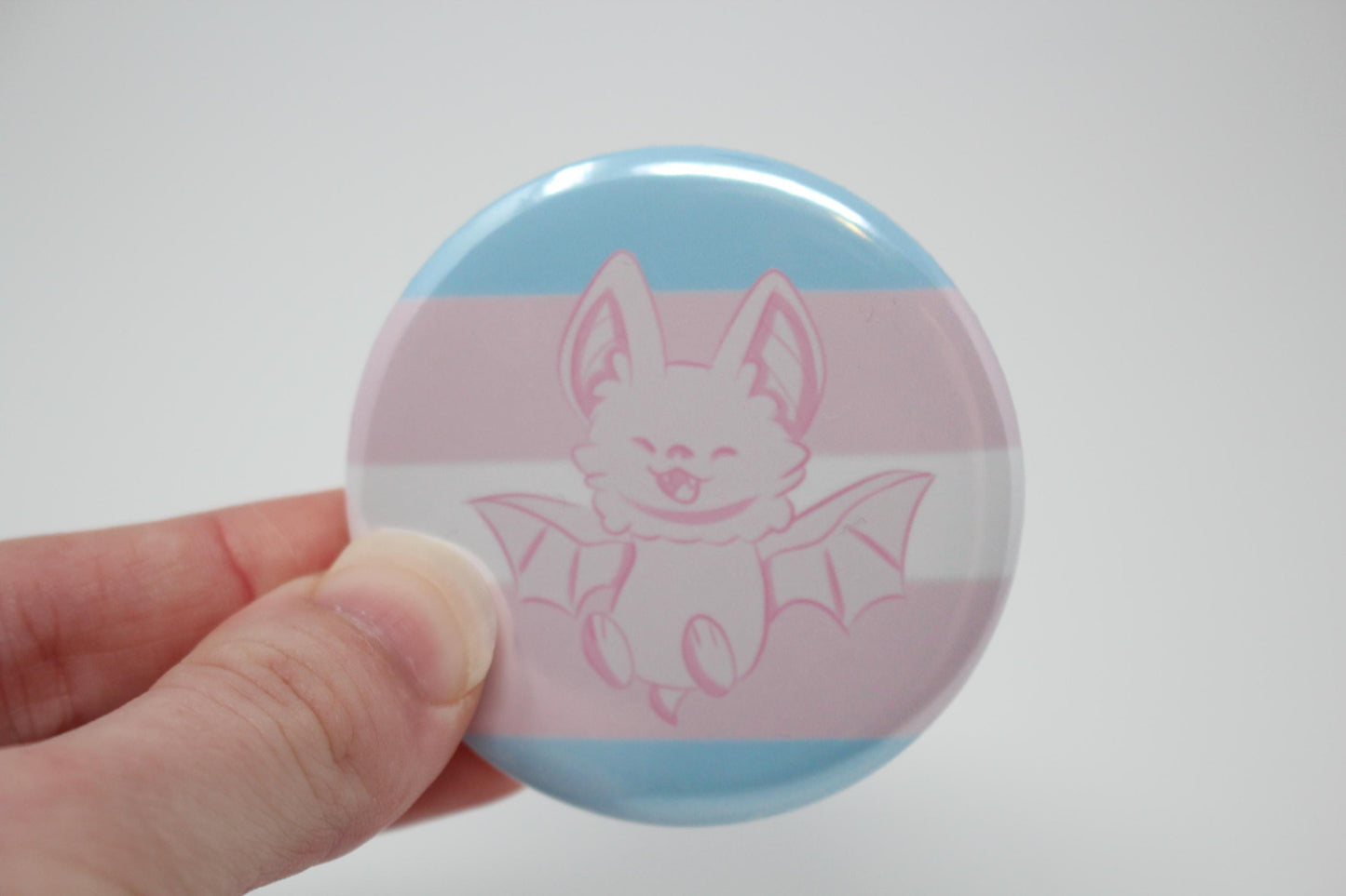 58mm (2.25") Pride Bat Pin Back Button Badges