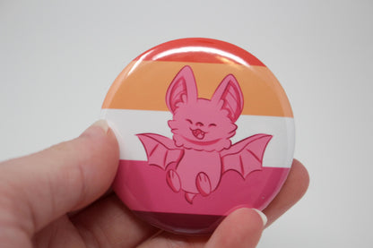 58mm (2.25") Pride Bat Pin Back Button Badges