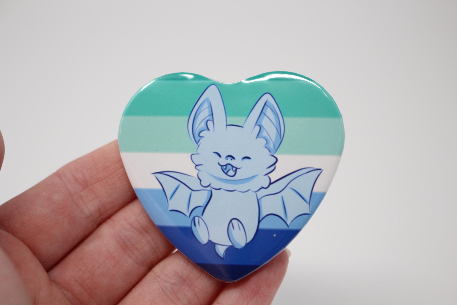 Pride Bat Heart Pin Back Button Badges
